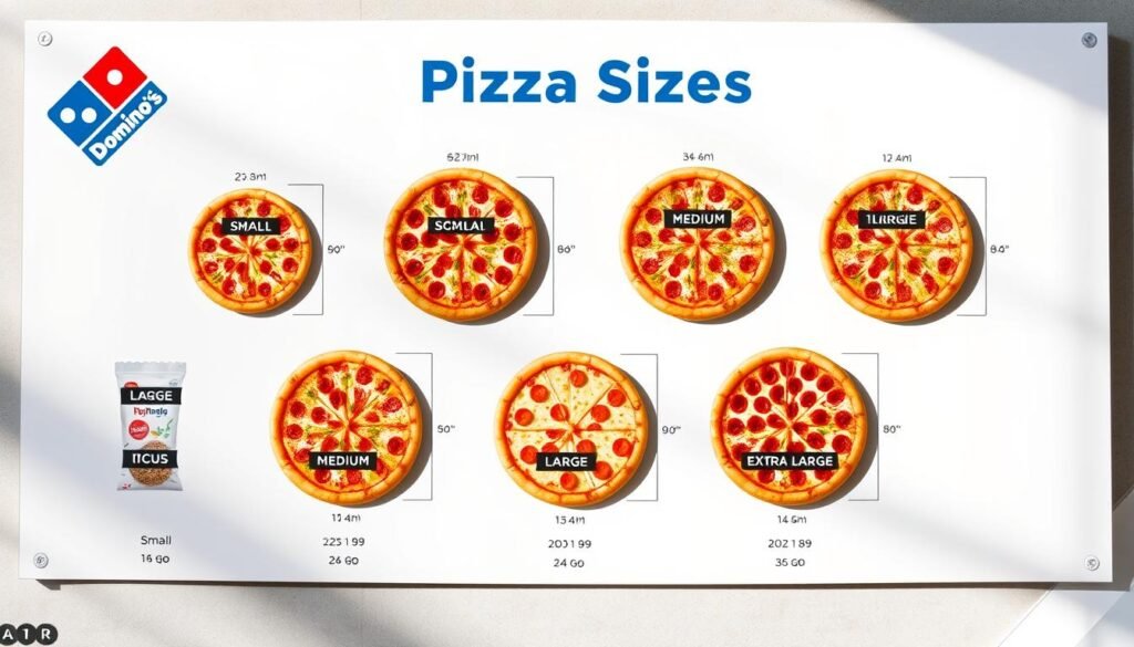 domino's pizza sizes chart